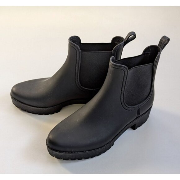 Jeffrey Campbell Women's Platform Chelsea Black Tanked Waterproof Boots Size 8 - Picture 1 of 8